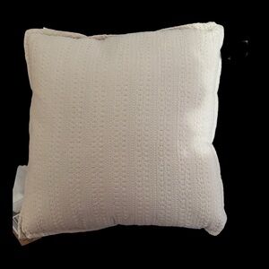 Cream Textured Throw Pillow